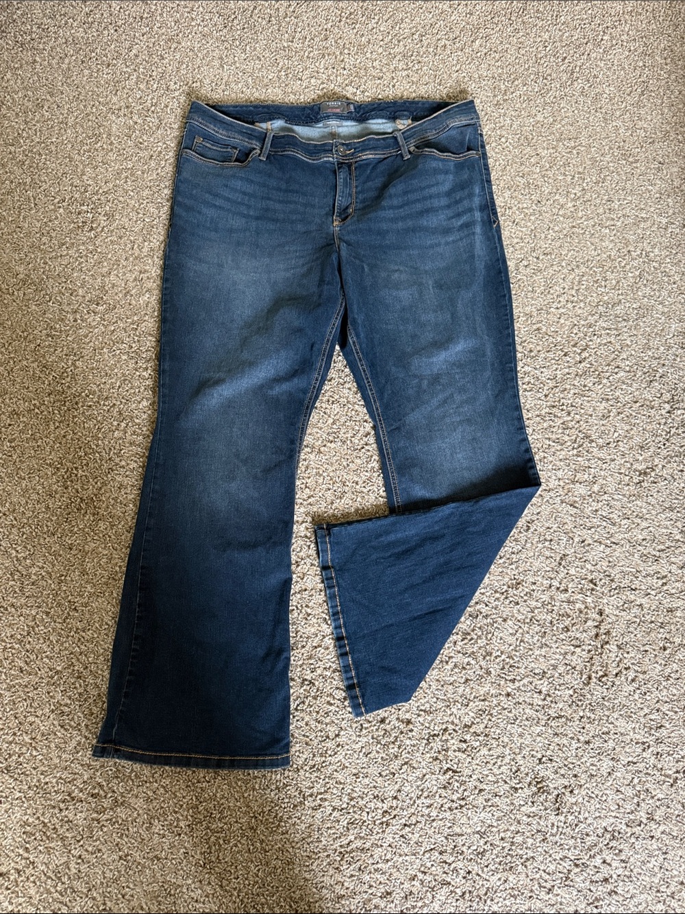 torrid Super Stretch Slim Boot Dark Blue Bootcut Jeans